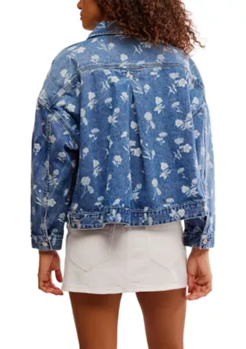 We The Free Opal Swing Floral-Printed Denim Jacket