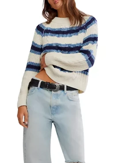 Frankie Cable Striped Pullover