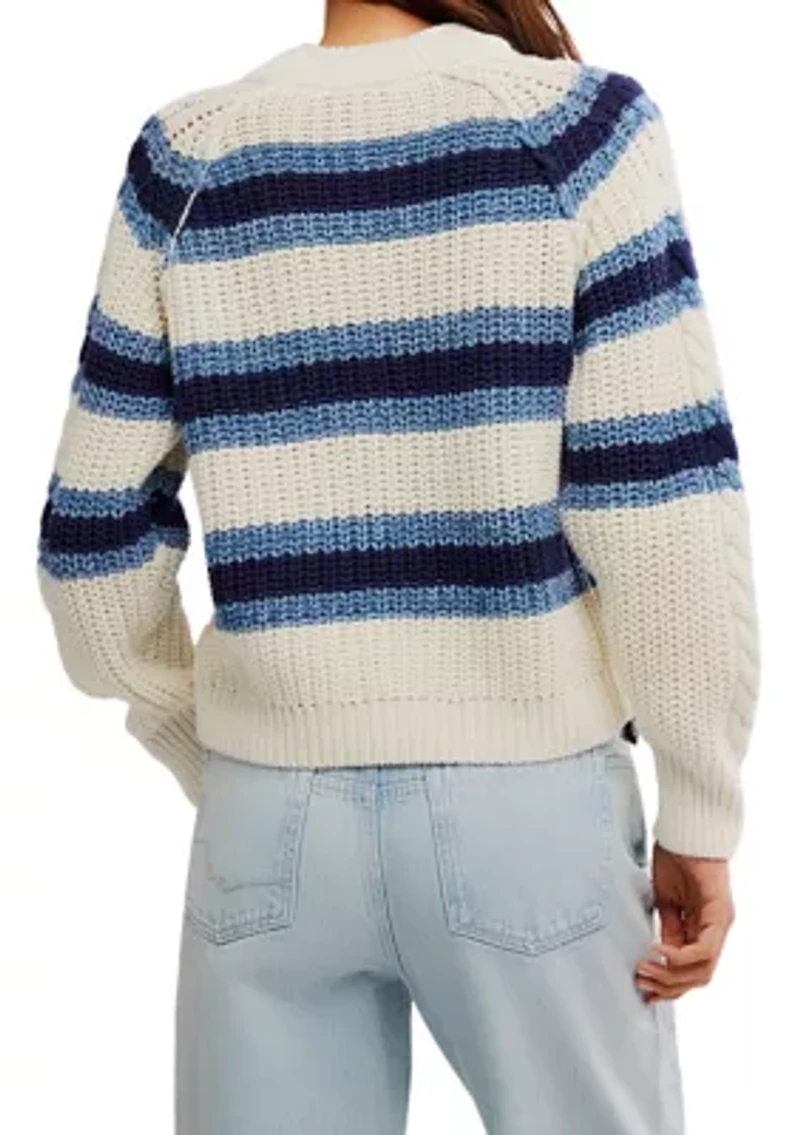Frankie Cable Striped Pullover