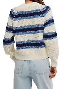 Frankie Cable Striped Pullover