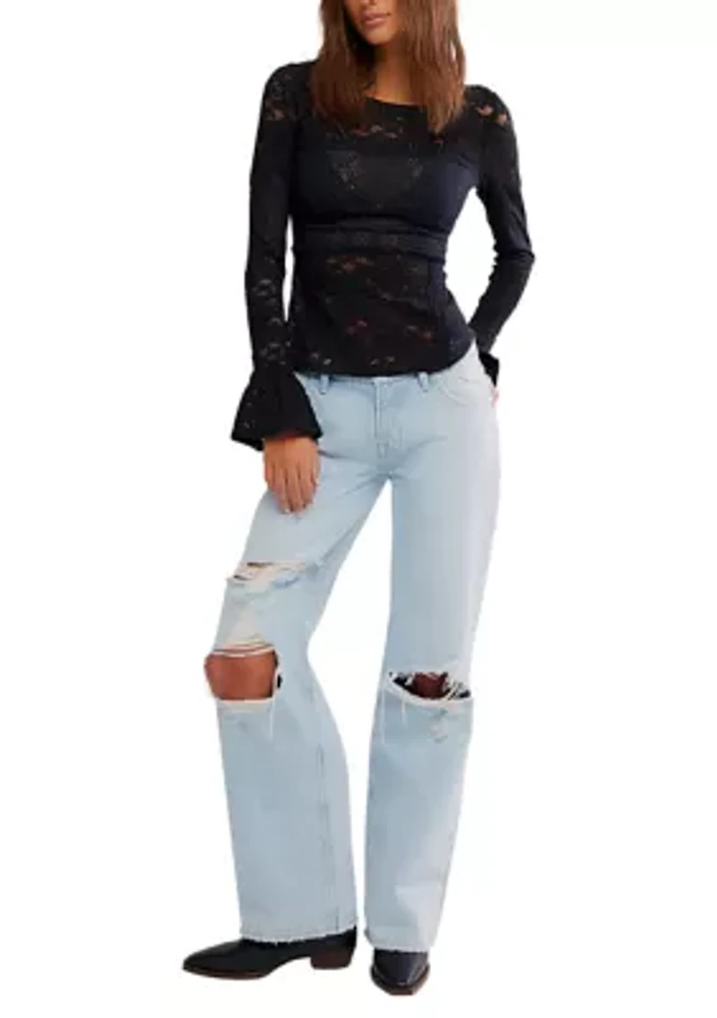 Lace Layering Long Sleeve T-Shirt