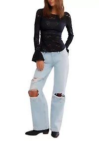 Lace Layering Long Sleeve T-Shirt