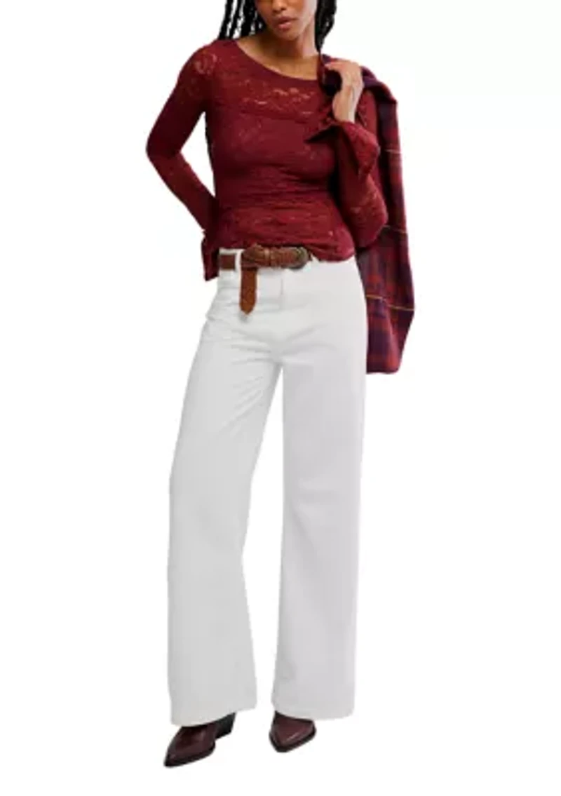 Lace Layering Long Sleeve T-Shirt