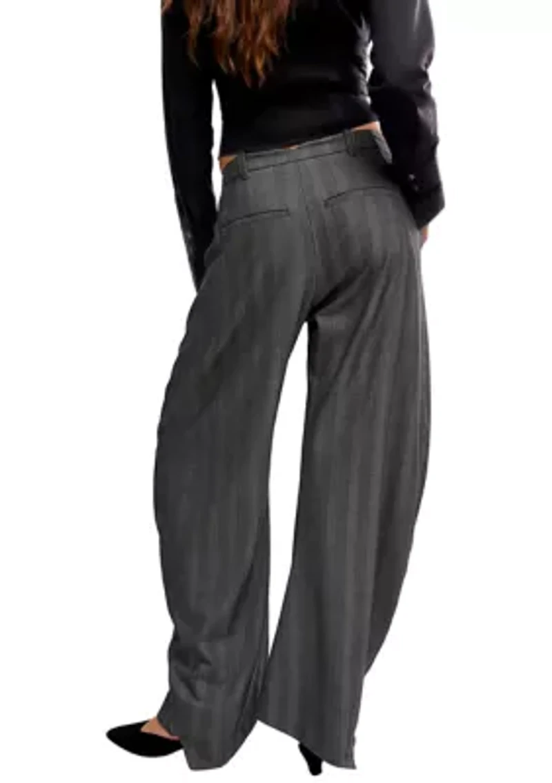Spotlight Barrel Pinstripe Trousers