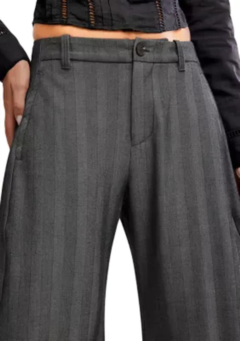 Spotlight Barrel Pinstripe Trousers