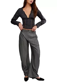 Spotlight Barrel Pinstripe Trousers