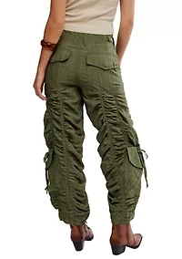 Scorpio Shirred Mid-Rise Cargo Pants