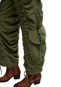 Scorpio Shirred Mid-Rise Cargo Pants