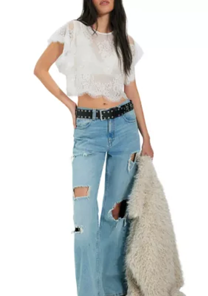 Women's Lunar Ash Lace Top