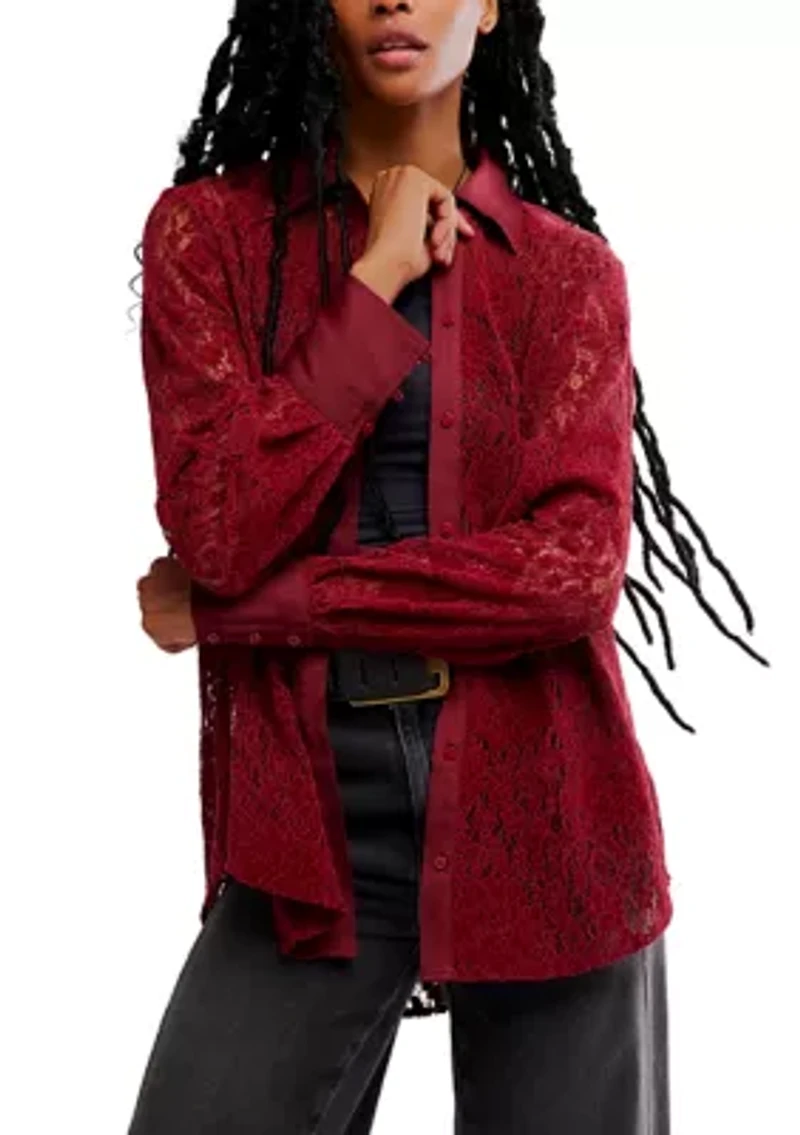 Faith Lace Button Down Shirt