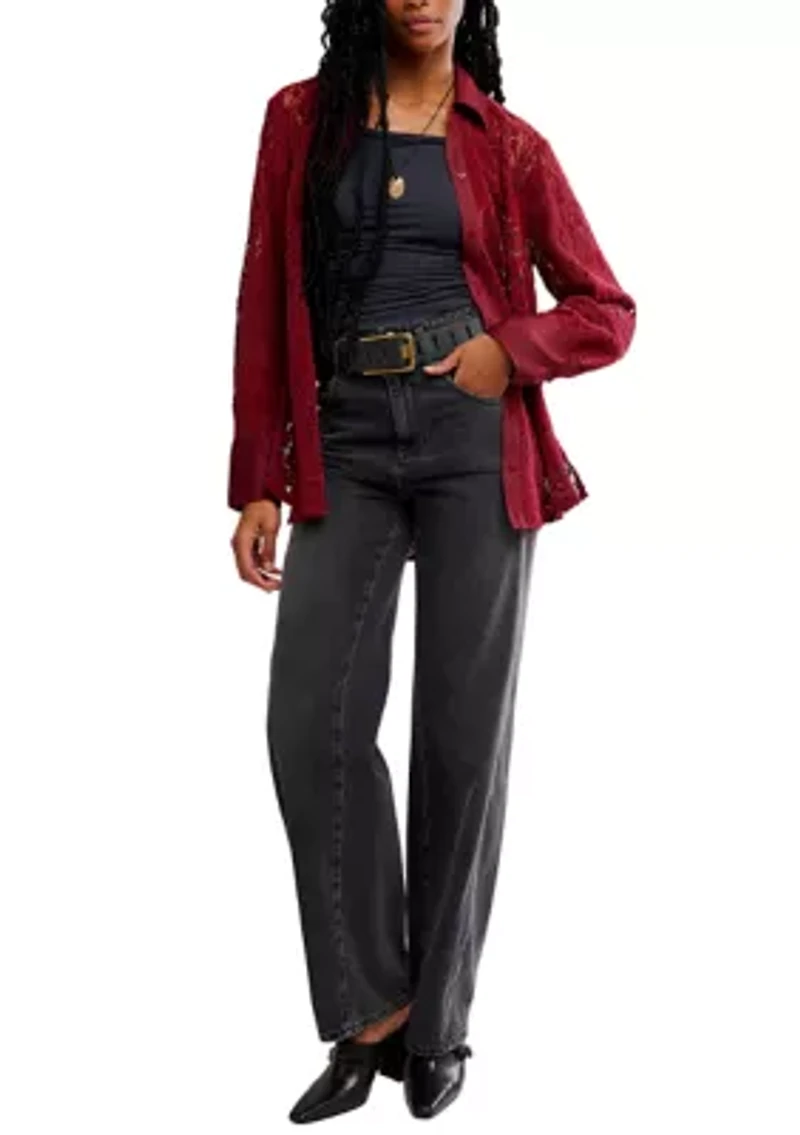 Faith Lace Button Down Shirt