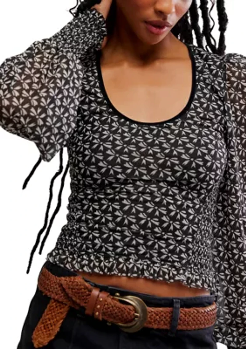 Dottie Printed Long Sleeve Knit Top