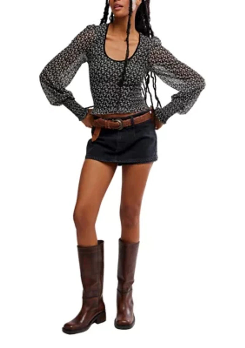 Dottie Printed Long Sleeve Knit Top