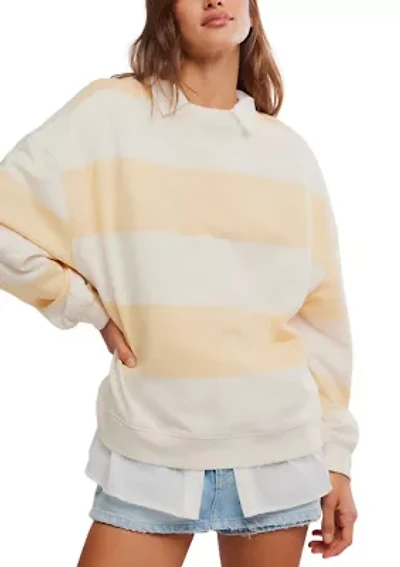 We The Free Classic Striped Oversized Crewneck Shirt