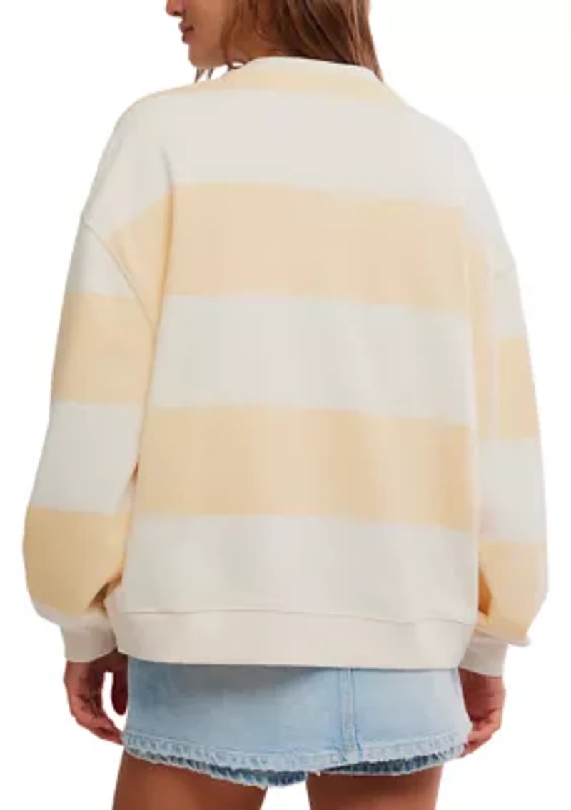 We The Free Classic Striped Oversized Crewneck Shirt