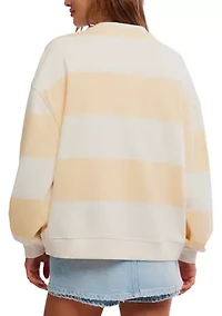 We The Free Classic Striped Oversized Crewneck Shirt