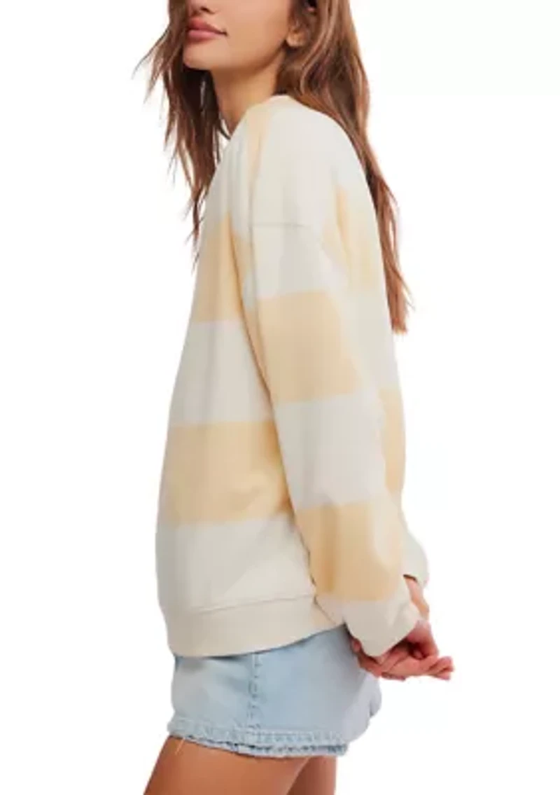 We The Free Classic Striped Oversized Crewneck Shirt