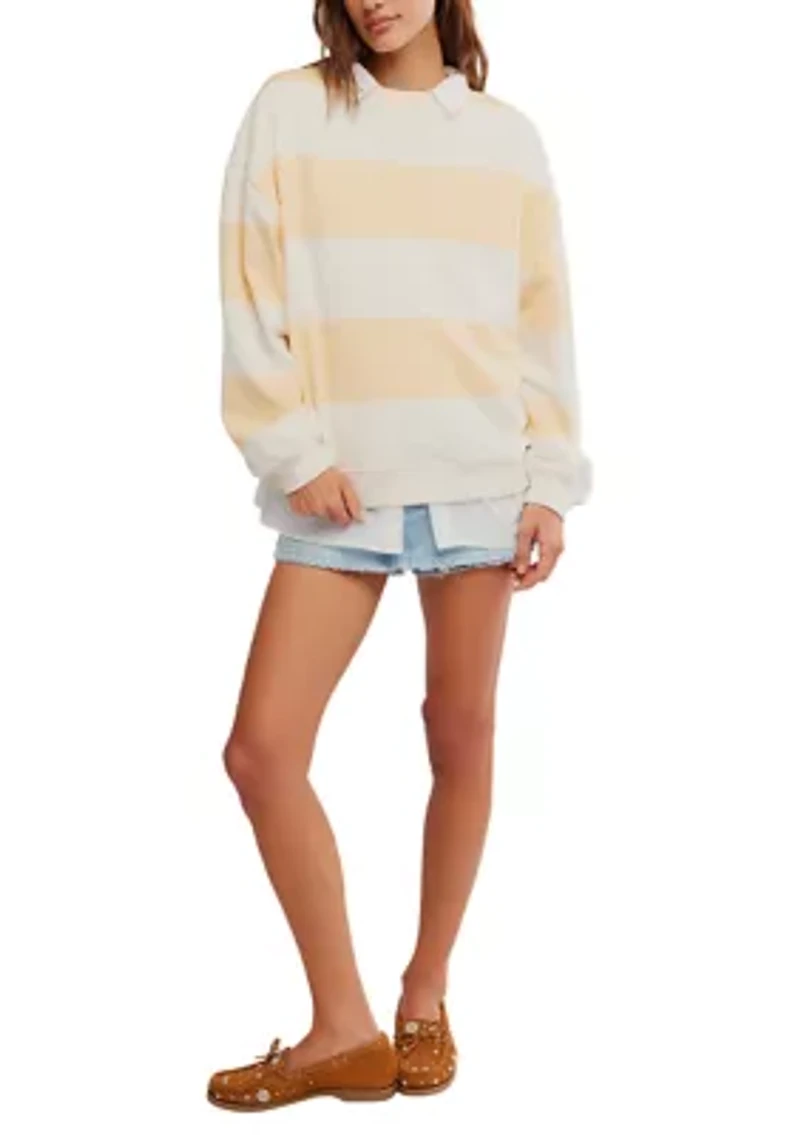 We The Free Classic Striped Oversized Crewneck Shirt