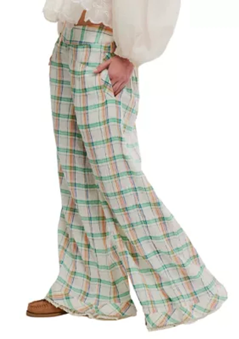 Hour Glass Plaid Wide Leg Pants