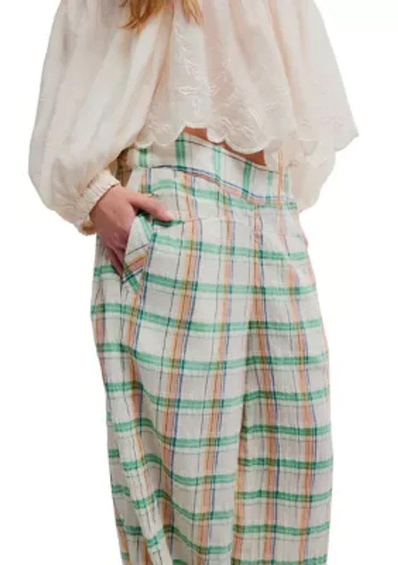 Hour Glass Plaid Wide Leg Pants