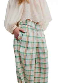 Hour Glass Plaid Wide Leg Pants