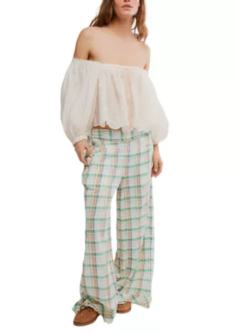 Hour Glass Plaid Wide Leg Pants