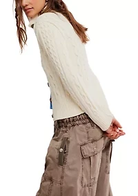 Cable Knit Collared Cardigan