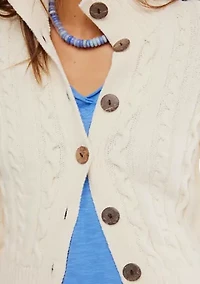 Cable Knit Collared Cardigan