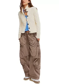 Cable Knit Collared Cardigan