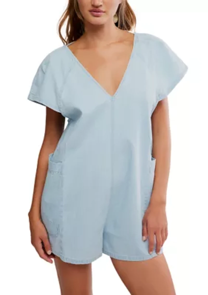 Free Fall Denim Romper