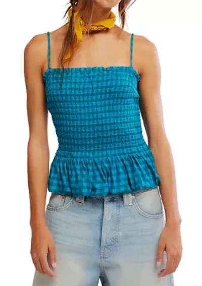 Sundance Gingham Peplum Tank