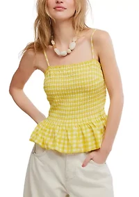 Sundance Gingham Peplum Tank