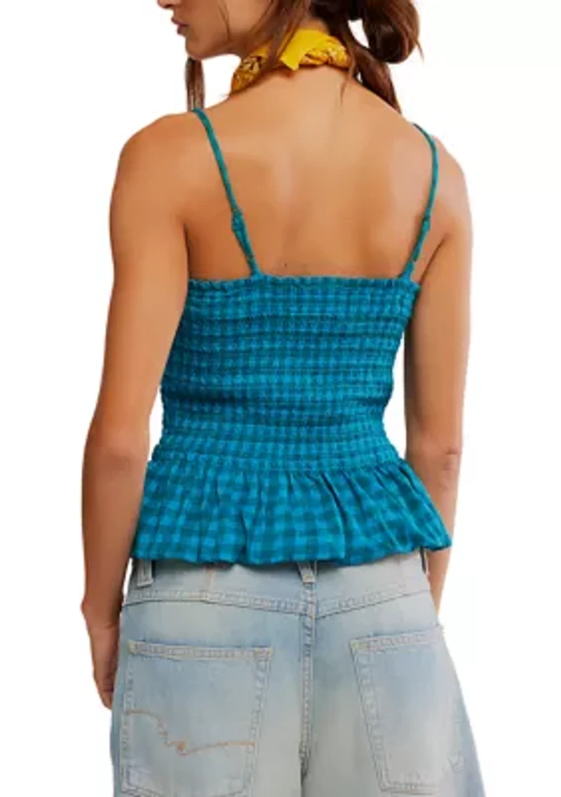 Sundance Gingham Peplum Tank