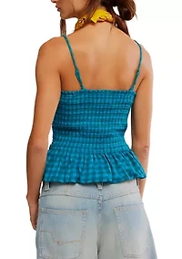 Sundance Gingham Peplum Tank
