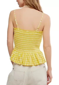 Sundance Gingham Peplum Tank