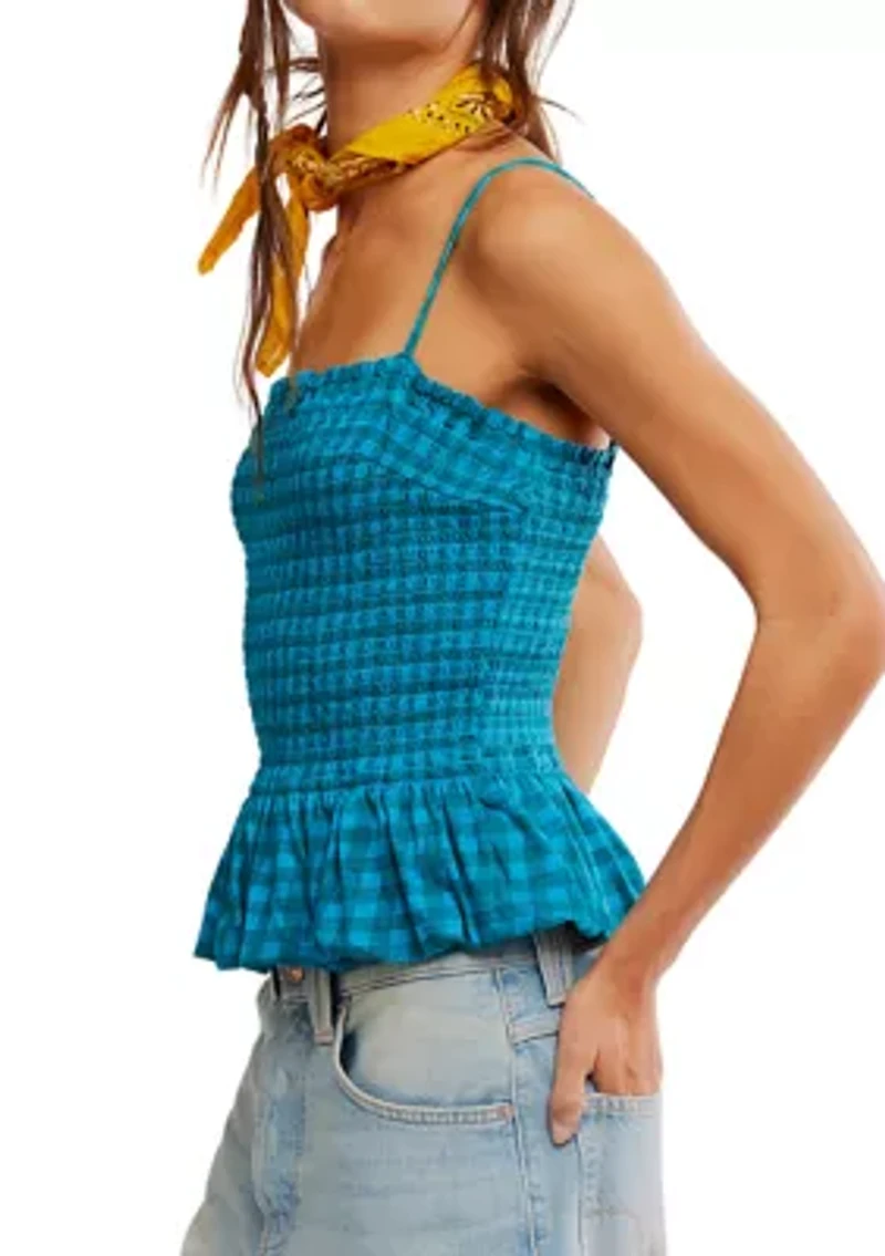 Sundance Gingham Peplum Tank