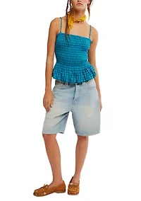 Sundance Gingham Peplum Tank