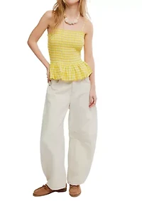 Sundance Gingham Peplum Tank