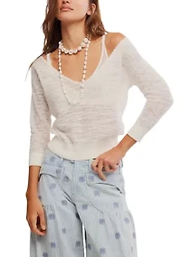 Soft Focus Fine Gauge Linen Pullover