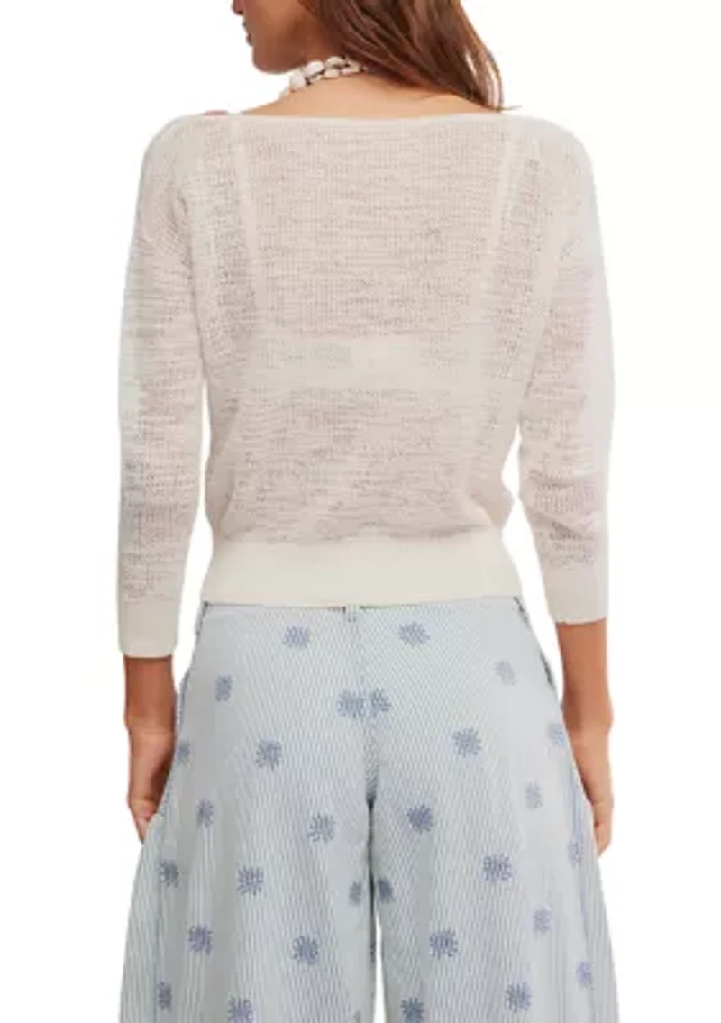 Soft Focus Fine Gauge Linen Pullover