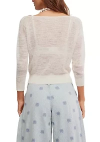 Soft Focus Fine Gauge Linen Pullover