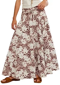 Zephyr Bustle Convertible Printed Maxi Skirt