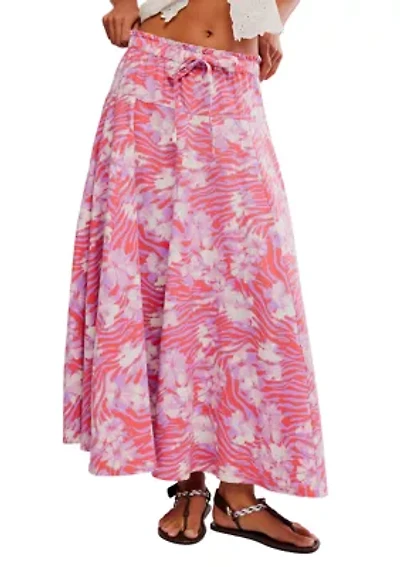 Zephyr Bustle Convertible Printed Maxi Skirt