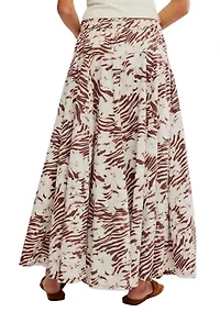Zephyr Bustle Convertible Printed Maxi Skirt
