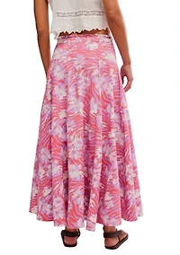 Zephyr Bustle Convertible Printed Maxi Skirt