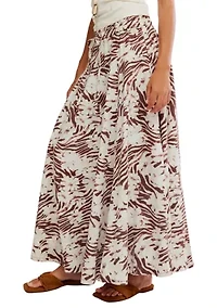 Zephyr Bustle Convertible Printed Maxi Skirt
