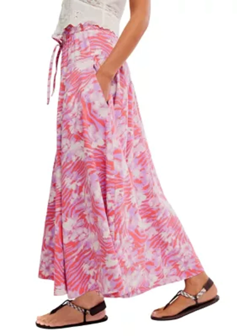 Zephyr Bustle Convertible Printed Maxi Skirt