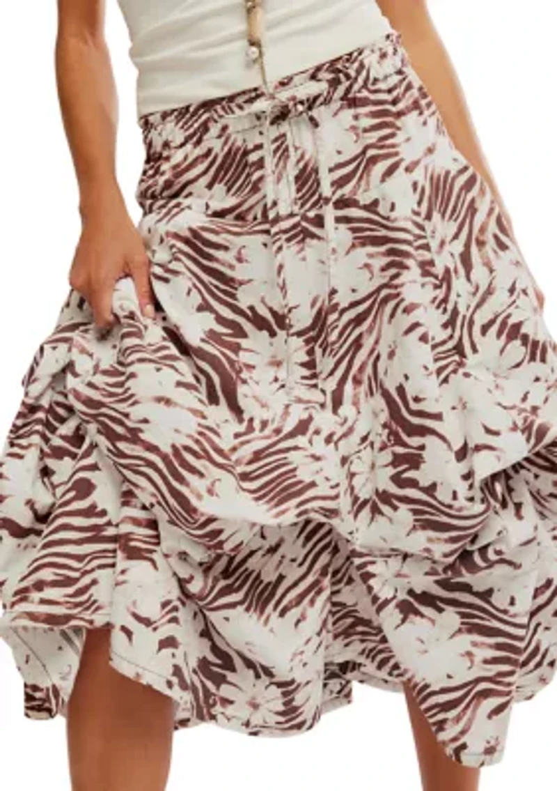 Zephyr Bustle Convertible Printed Maxi Skirt