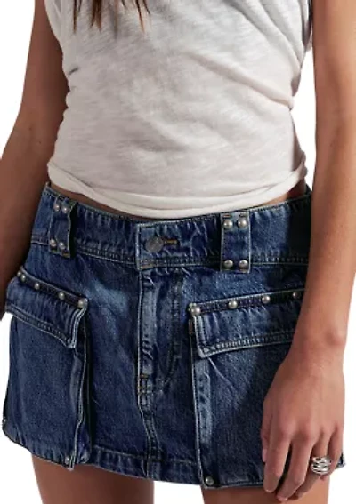 We The Free Hera Studded Denim Mini Skirt