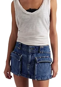 We The Free Hera Studded Denim Mini Skirt